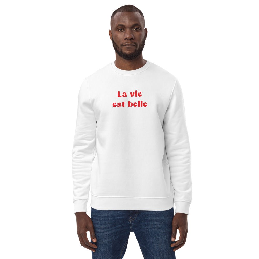 Francophile 'Life Is Beautiful' Organic Cotton Sweatshirt - French Gift