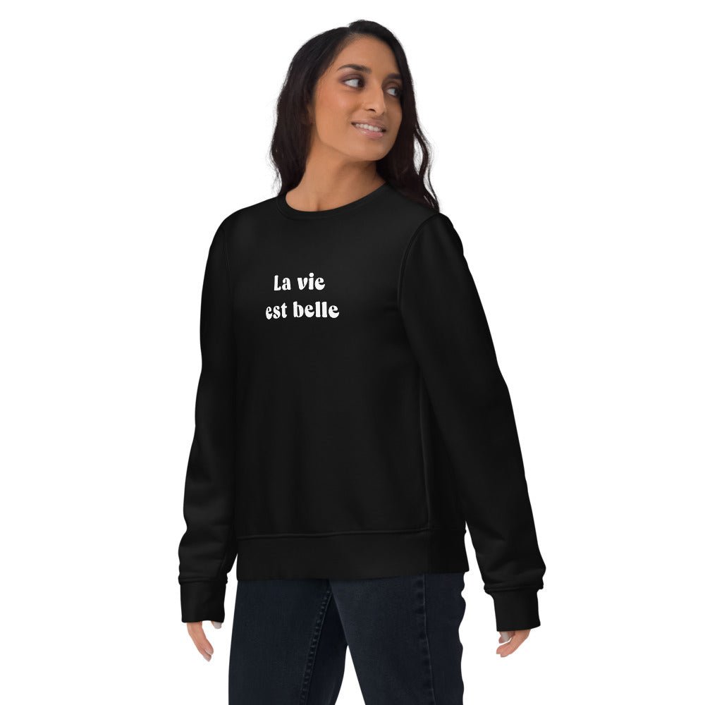 Francophile 'Life Is Beautiful' Organic Cotton Sweatshirt - French Gift