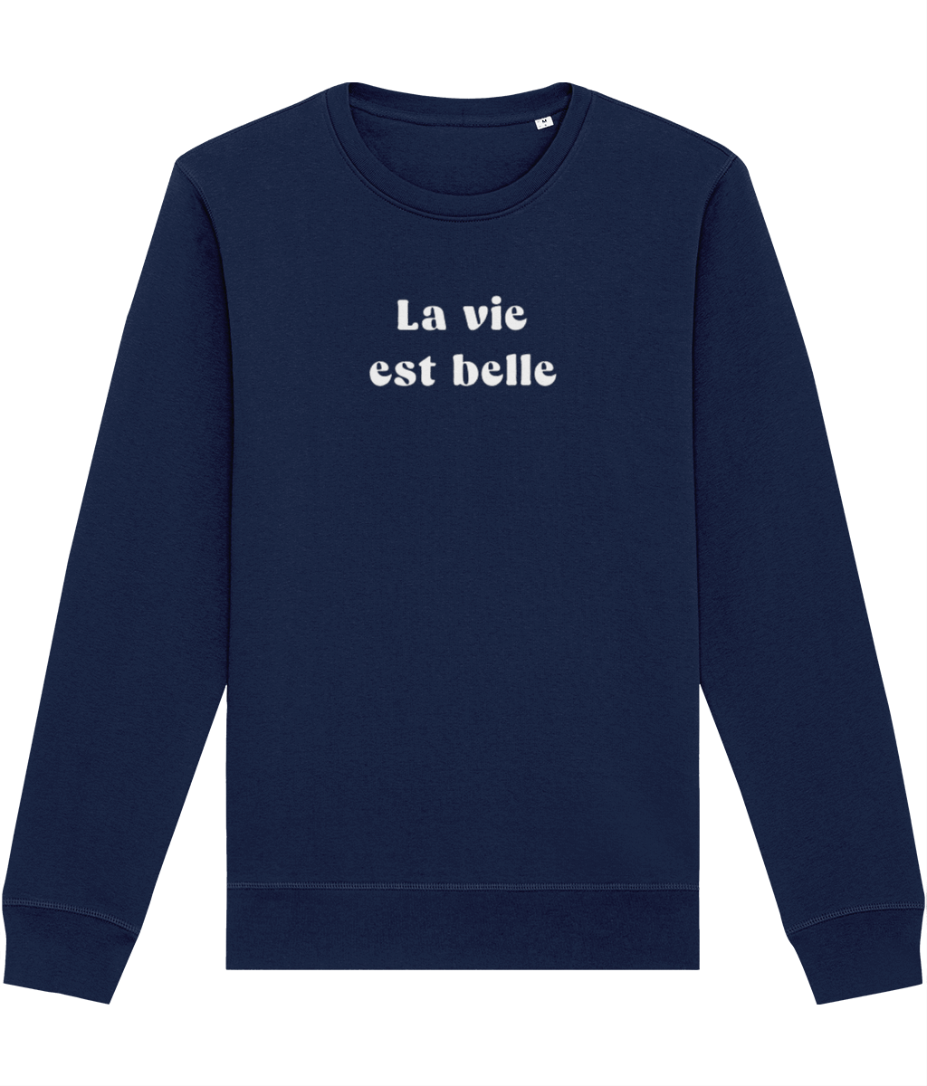 Francophile 'Life Is Beautiful' Organic Cotton Sweatshirt - French Gift