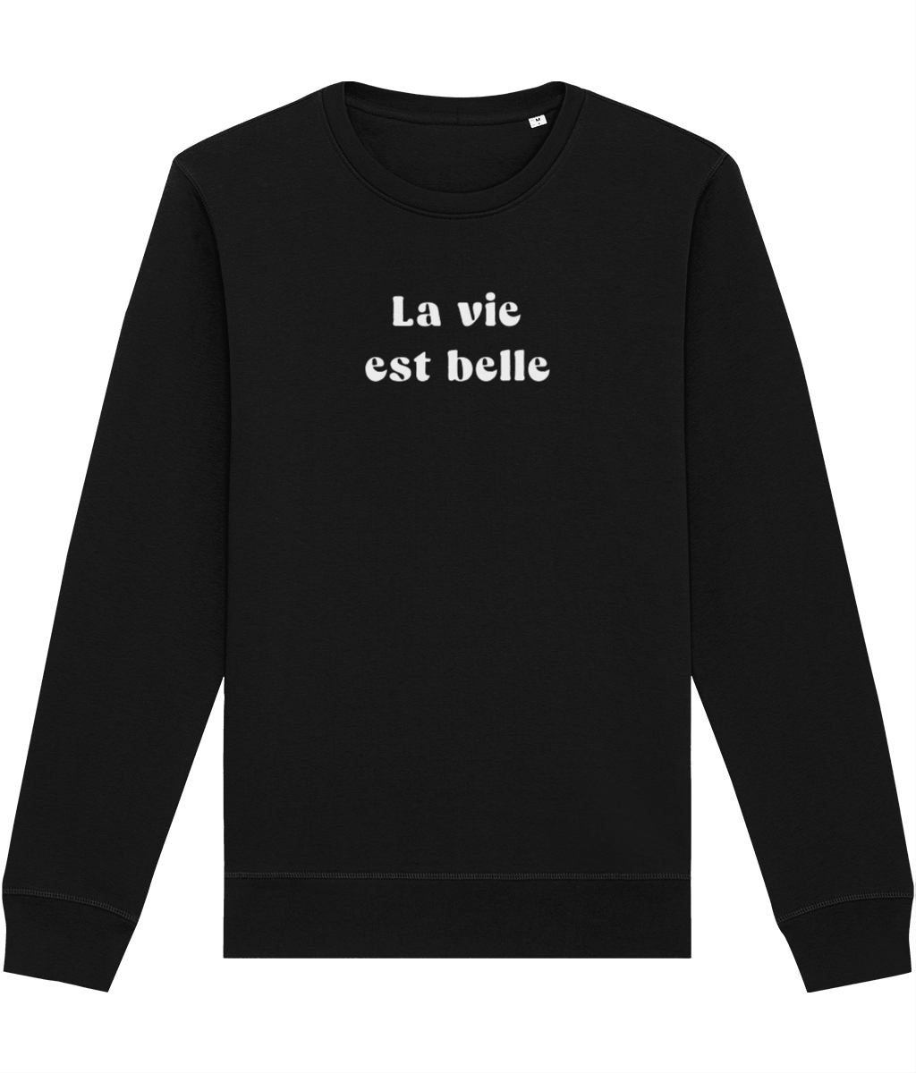 Francophile 'Life Is Beautiful' Organic Cotton Sweatshirt - French Gift