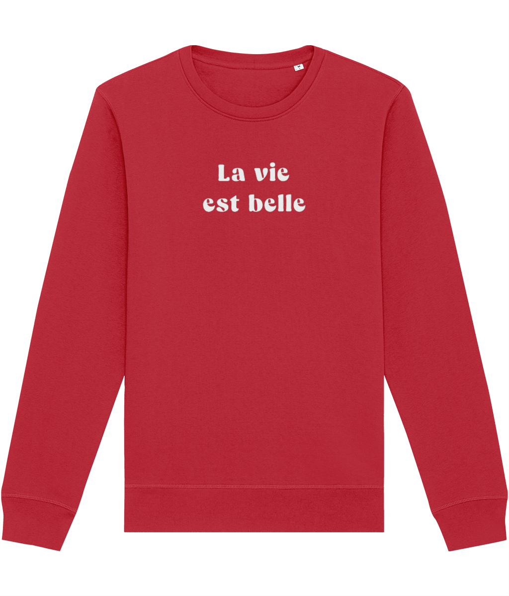 Francophile 'Life Is Beautiful' Organic Cotton Sweatshirt - French Gift