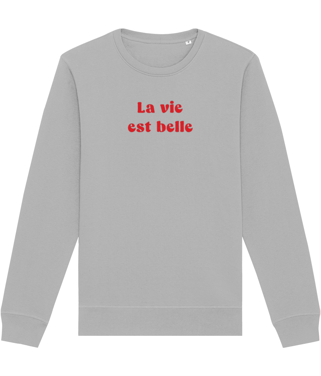 Francophile 'Life Is Beautiful' Organic Cotton Sweatshirt - French Gift