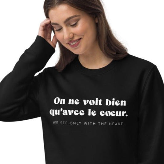 Francophile 'Seeing With The Heart' Organic Cotton Sweatshirt - French Gift