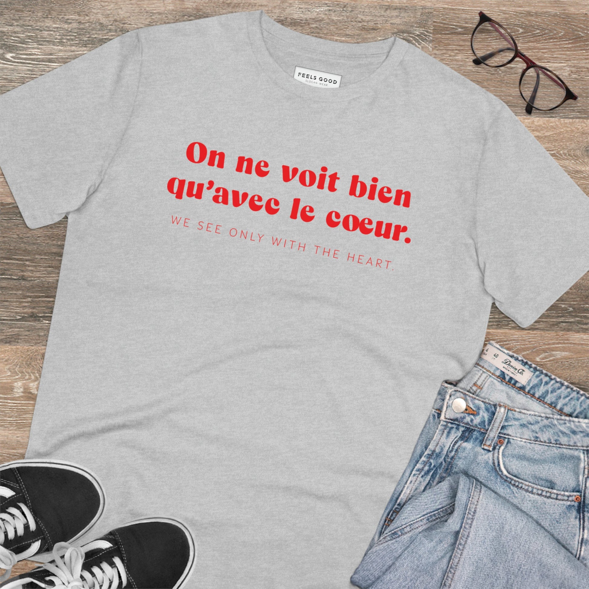 Francophile 'Seeing With The Heart' Organic Cotton T-shirt - Francophile Tshirt