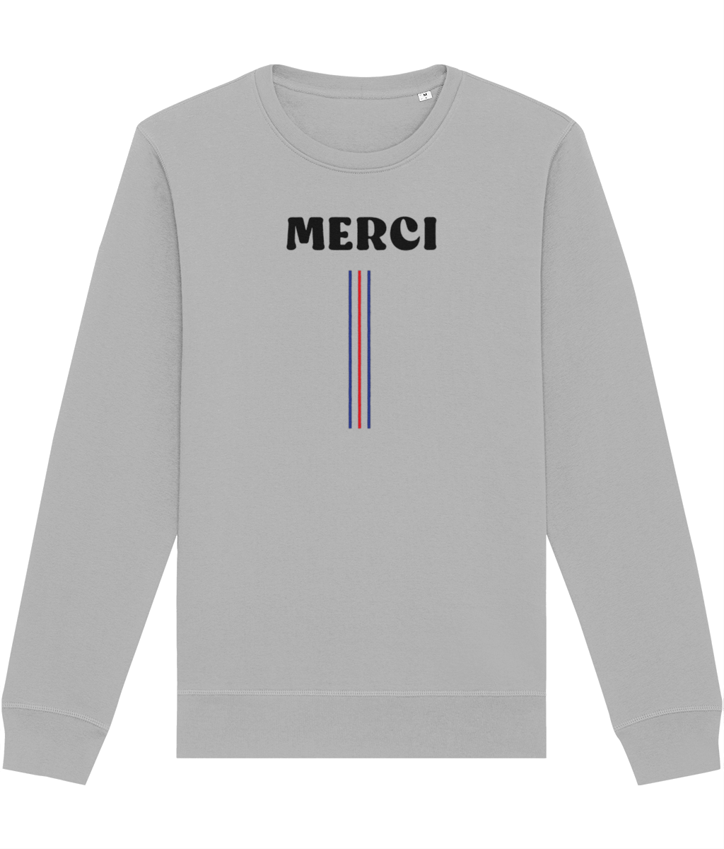 Francophile 'Thanks' Organic Cotton Sweatshirt - French Gift