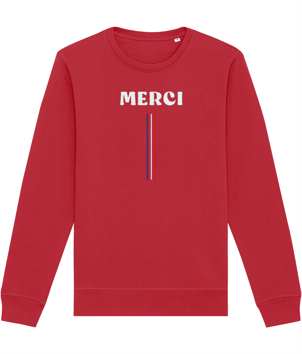 Francophile 'Thanks' Organic Cotton Sweatshirt - French Gift