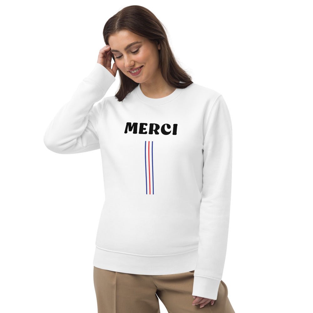 Francophile 'Thanks' Organic Cotton Sweatshirt - French Gift