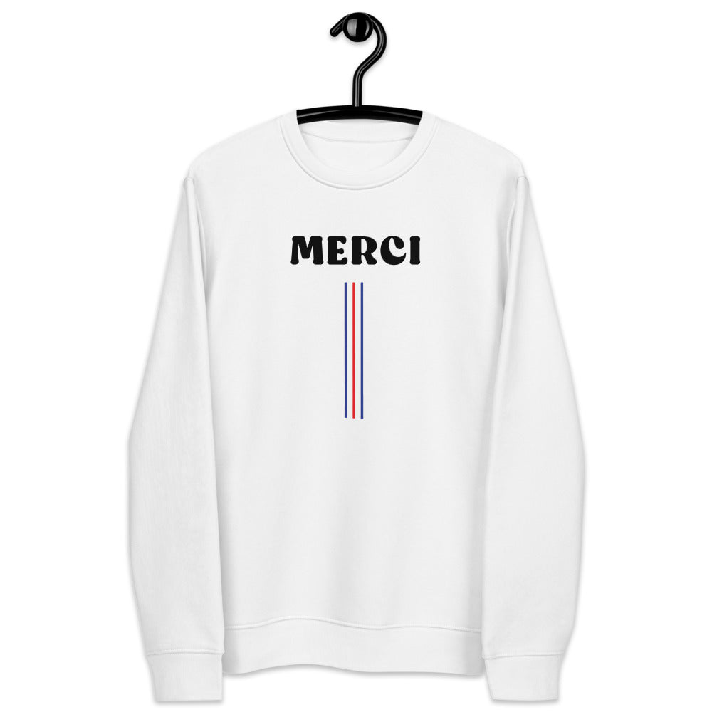 Francophile 'Thanks' Organic Cotton Sweatshirt - French Gift