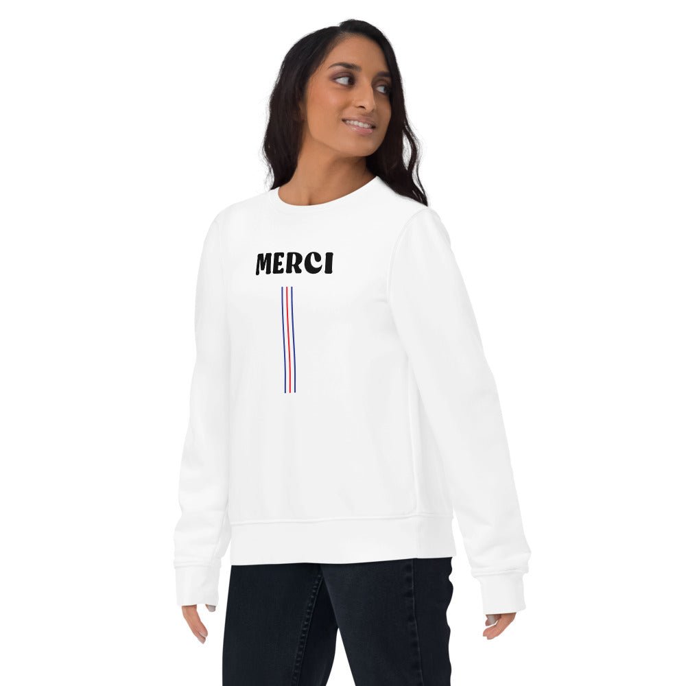 Francophile 'Thanks' Organic Cotton Sweatshirt - French Gift