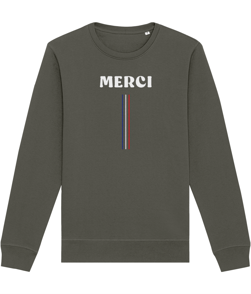 Francophile 'Thanks' Organic Cotton Sweatshirt - French Gift