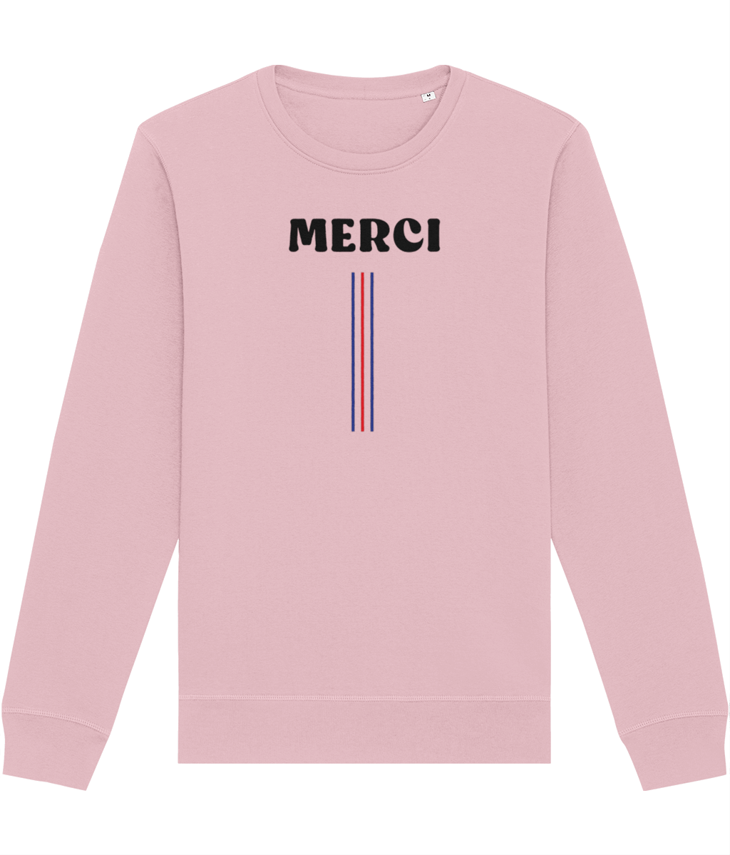 Francophile 'Thanks' Organic Cotton Sweatshirt - French Gift