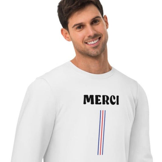 Francophile 'Thanks' Organic Cotton Sweatshirt - French Gift
