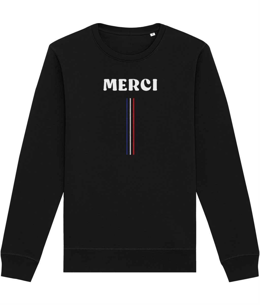 Francophile 'Thanks' Organic Cotton Sweatshirt - French Gift