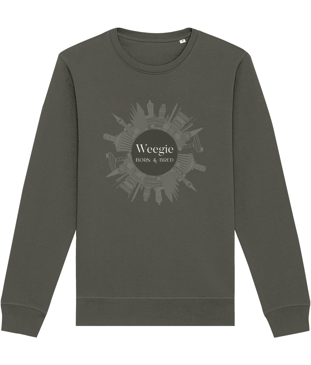 Glaswegian Slang 'Weegie Born & Bred' Organic Cotton Sweatshirt - Glasgow Phrases