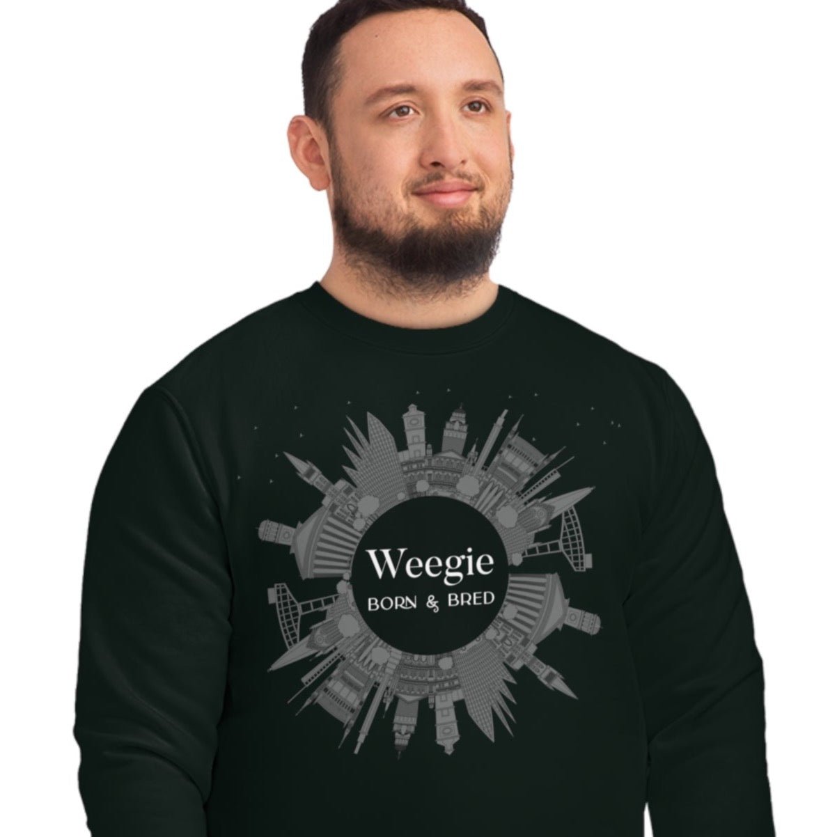 Glaswegian Slang 'Weegie Born & Bred' Organic Cotton Sweatshirt - Glasgow Phrases