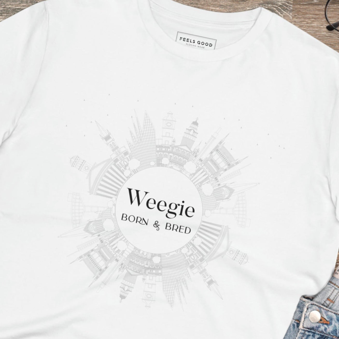 Glaswegian Slang 'Weegie Born & Bred' Organic Cotton T-shirt - Eco Tshirt