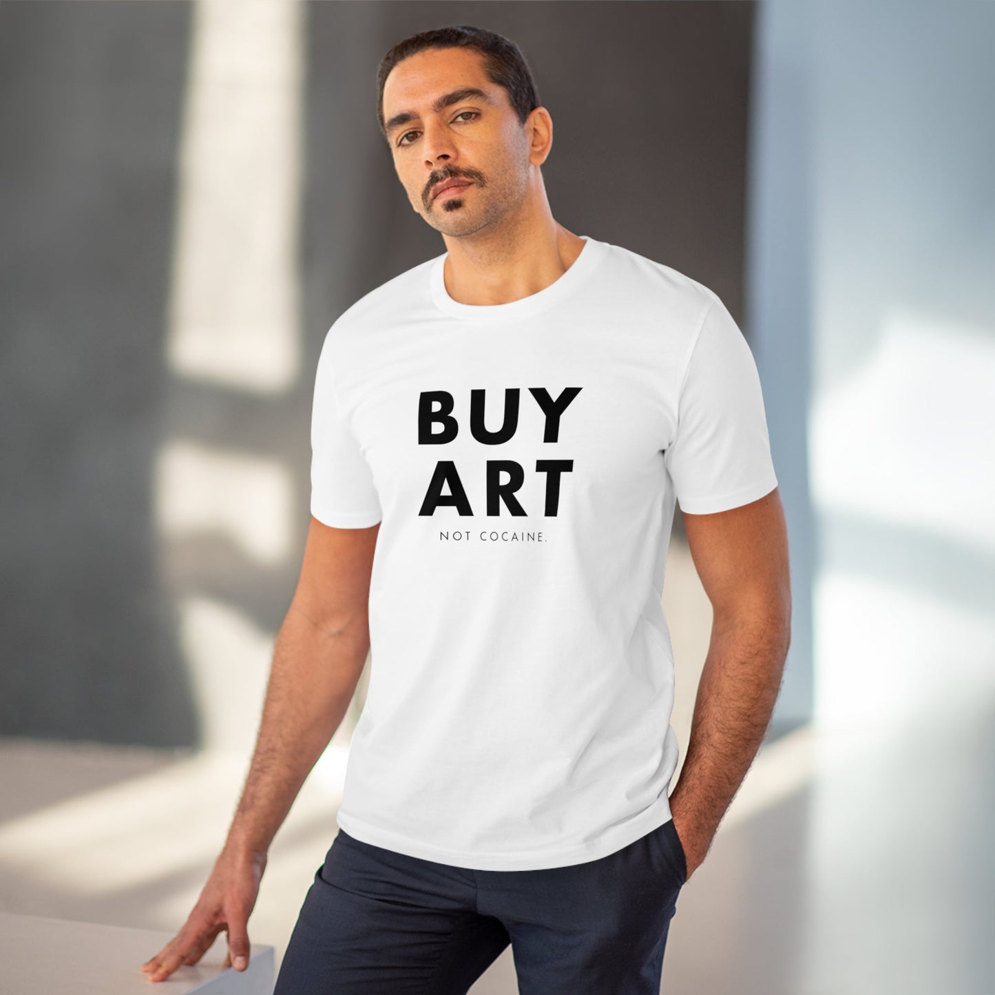 Hip Hop 'Buy Art, Not Cocaine' Organic Cotton T-shirt - Cool Tshirt