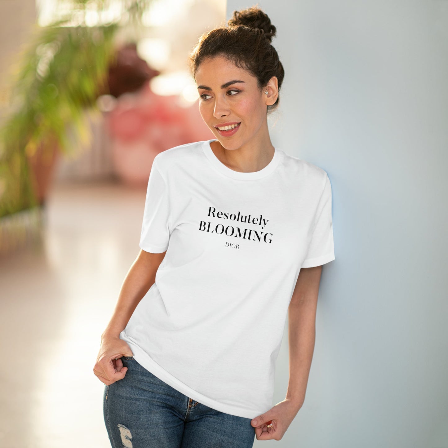 Inspirational Quote 'Blooming' Dior Organic Cotton T-shirt - Dior Tshirt