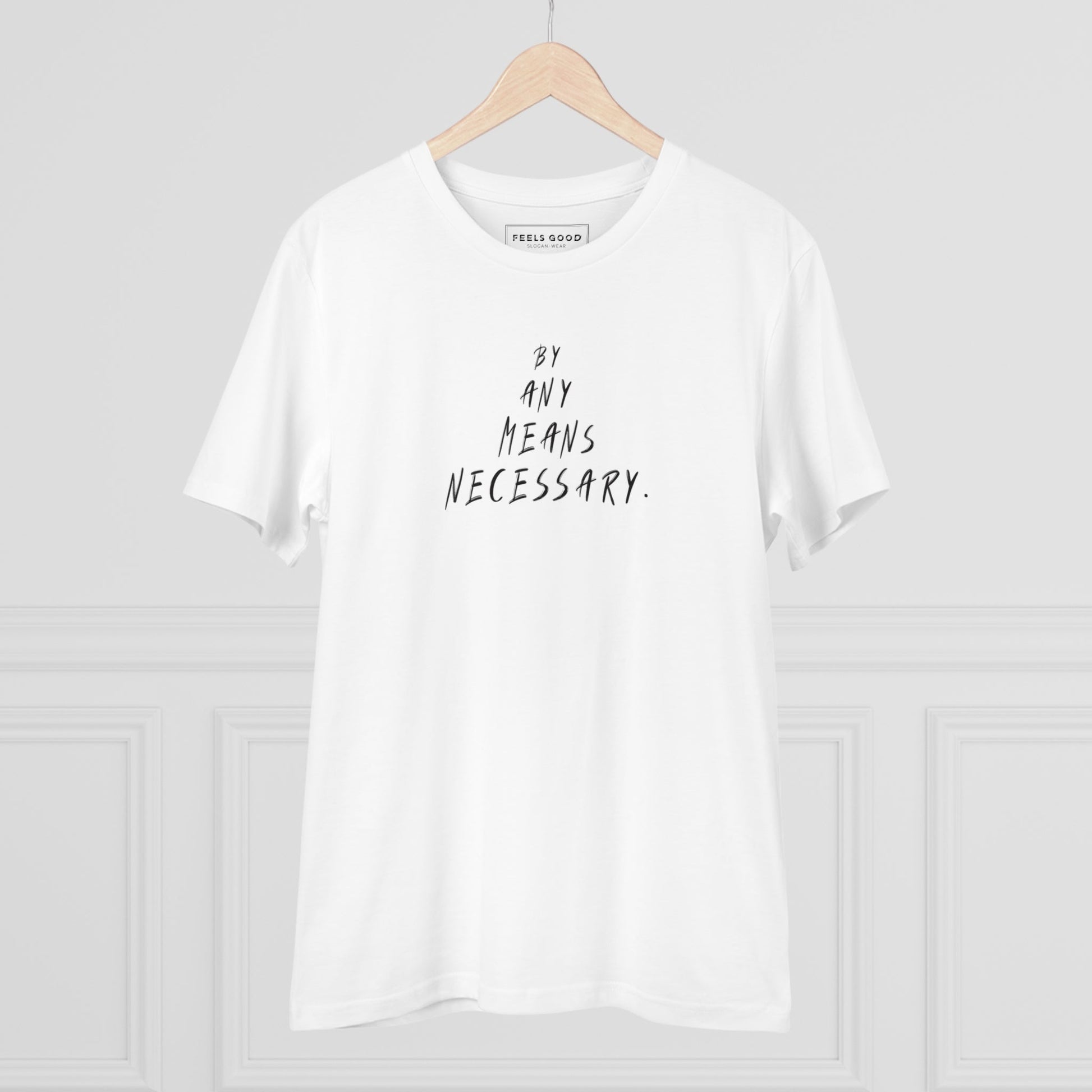 Malcolm X 'By Any Means Necessary' Organic Cotton T-shirt - Cool Tshirt