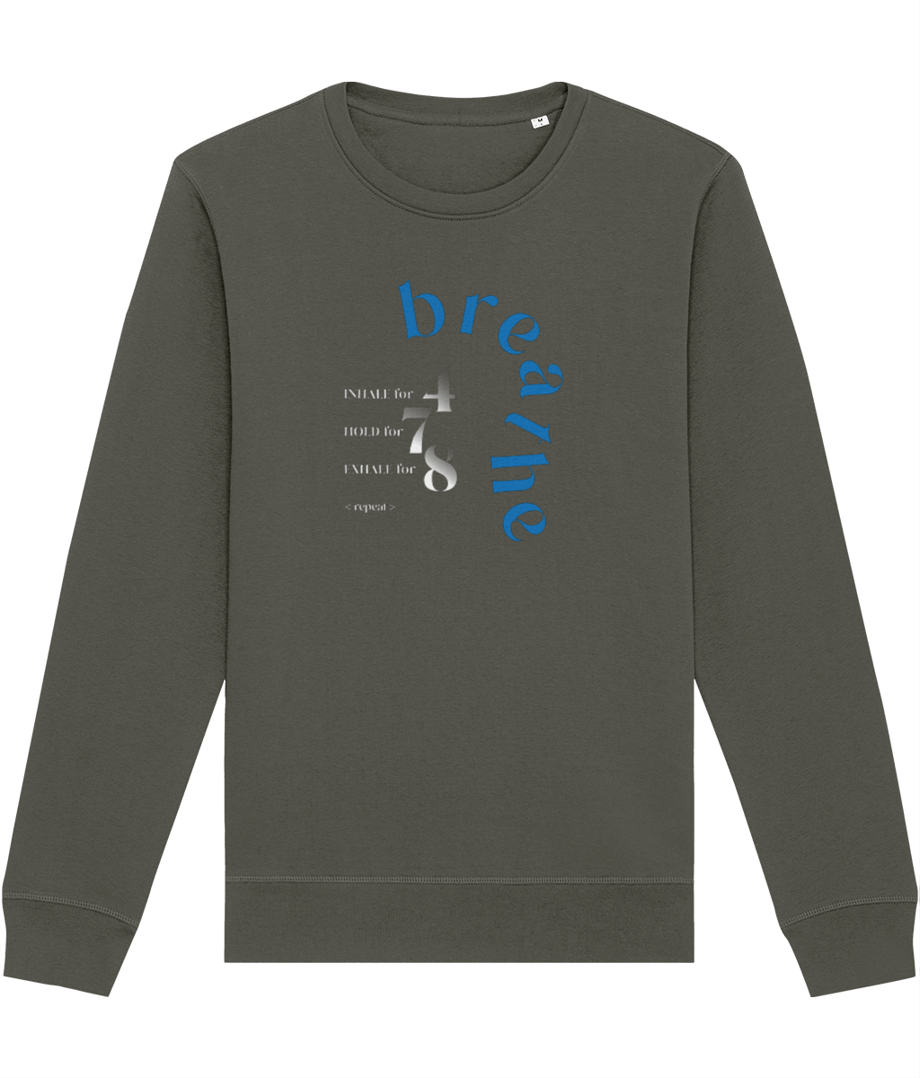 Meditation 'Breathe' Organic Cotton Sweatshirt - Eco Sweatshirt