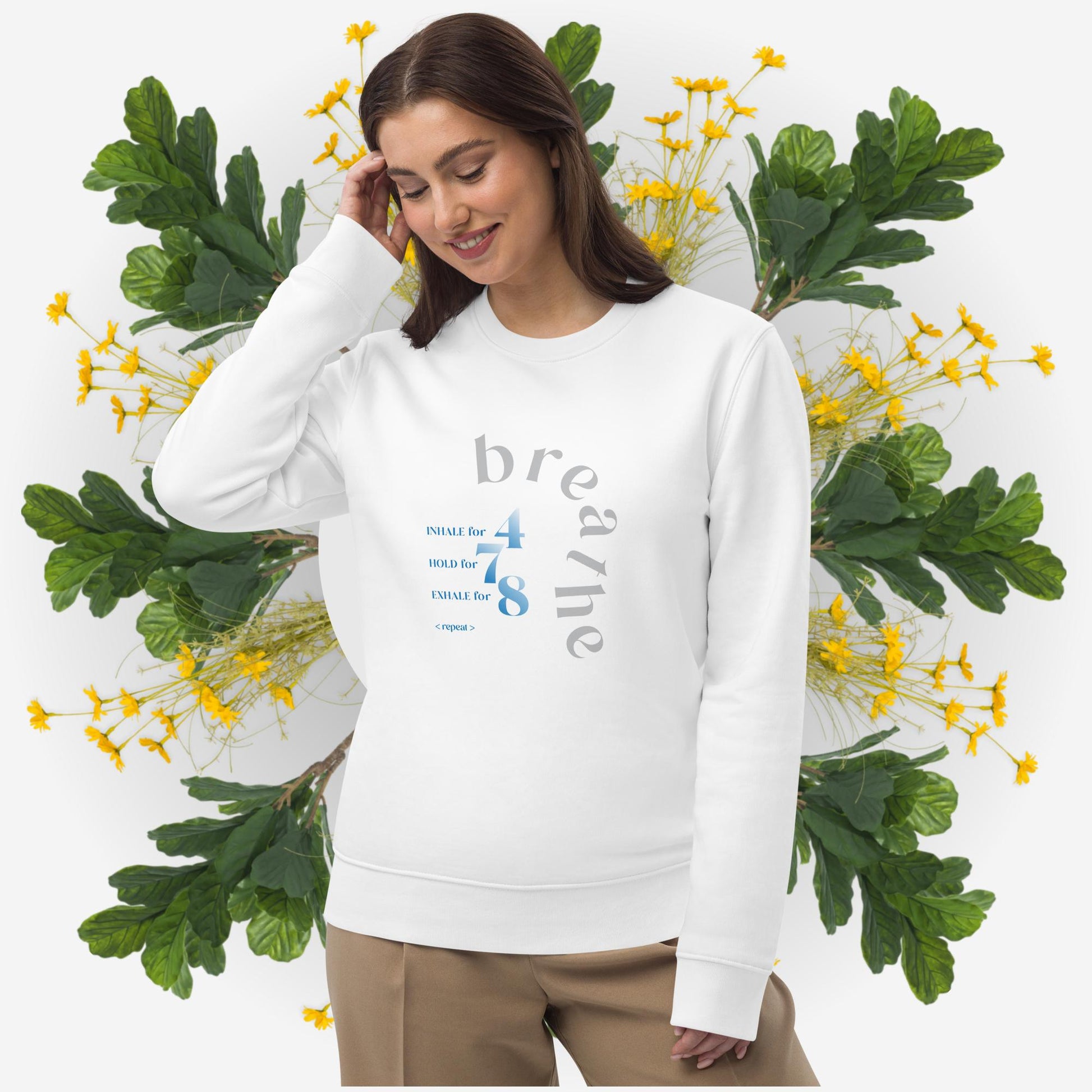 Meditation 'Breathe' Organic Cotton Sweatshirt - Eco Sweatshirt