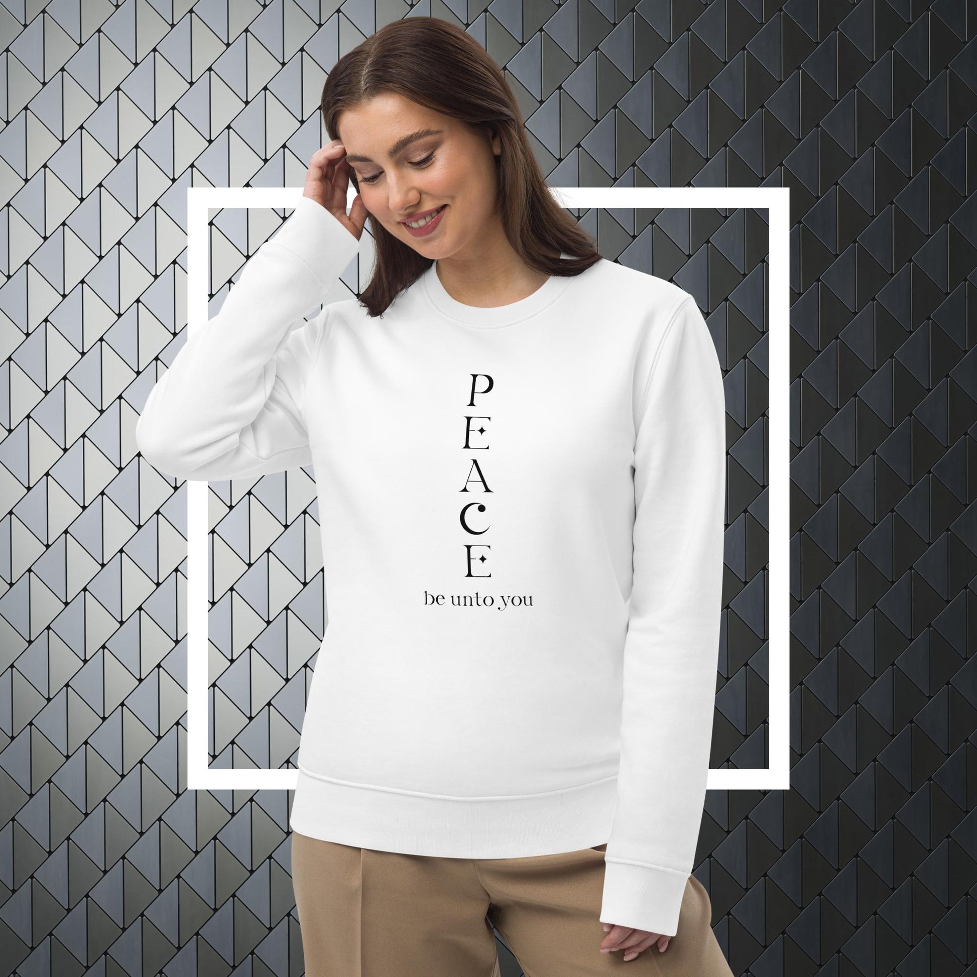 Meditation 'Peace Be Unto You' Organic Cotton Sweatshirt - Peace Be Un To You