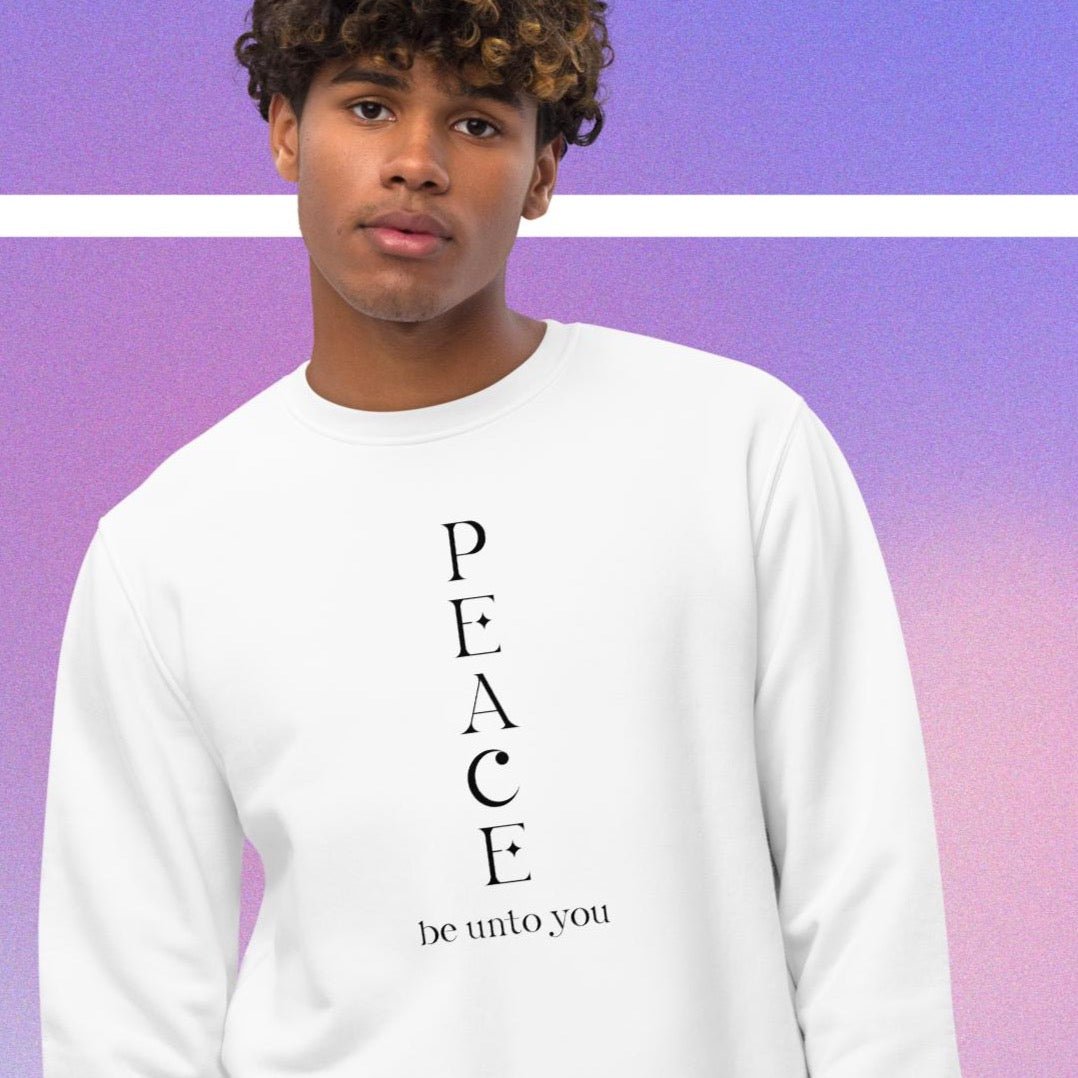 Meditation 'Peace Be Unto You' Organic Cotton Sweatshirt - Peace Be Un To You