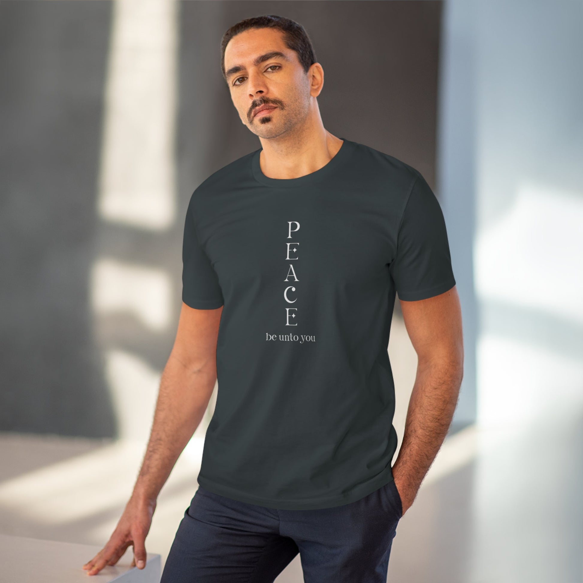 Meditation 'Peace Be Unto You' Organic Cotton T-shirt - Fun Tshirt