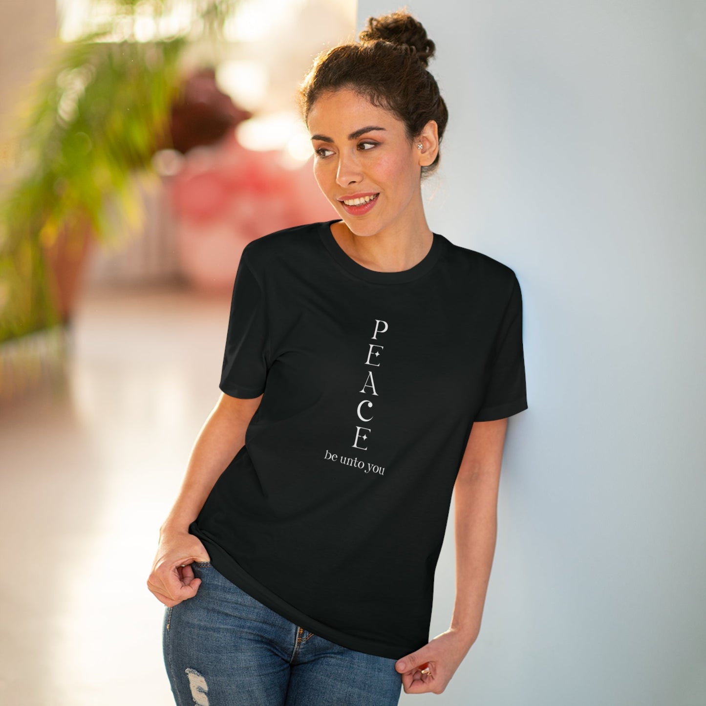 Meditation 'Peace Be Unto You' Organic Cotton T-shirt - Fun Tshirt