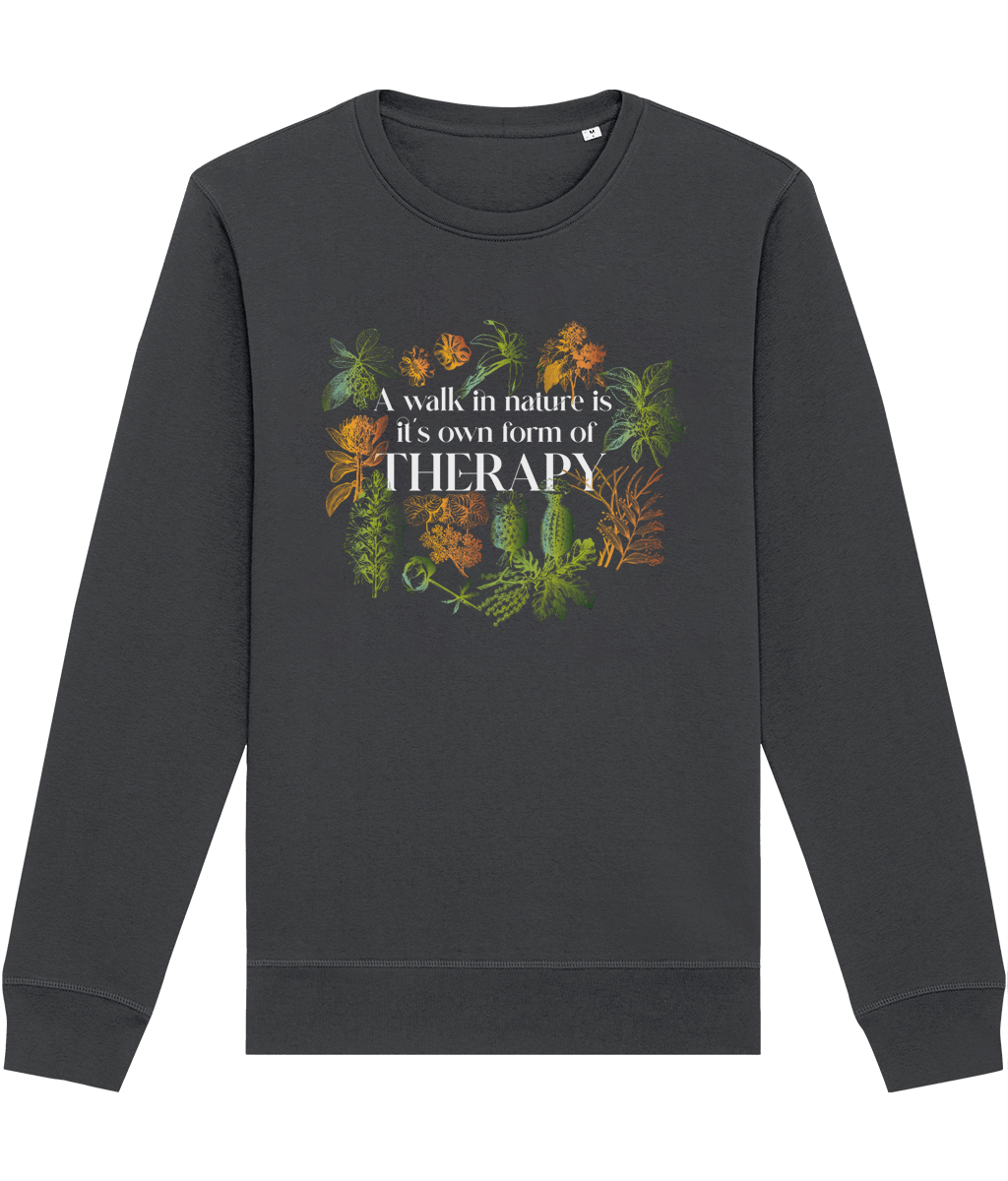 Meditation 'Walk In Nature Therapy' Organic Cotton Sweatshirt - Fun Sweatshirt