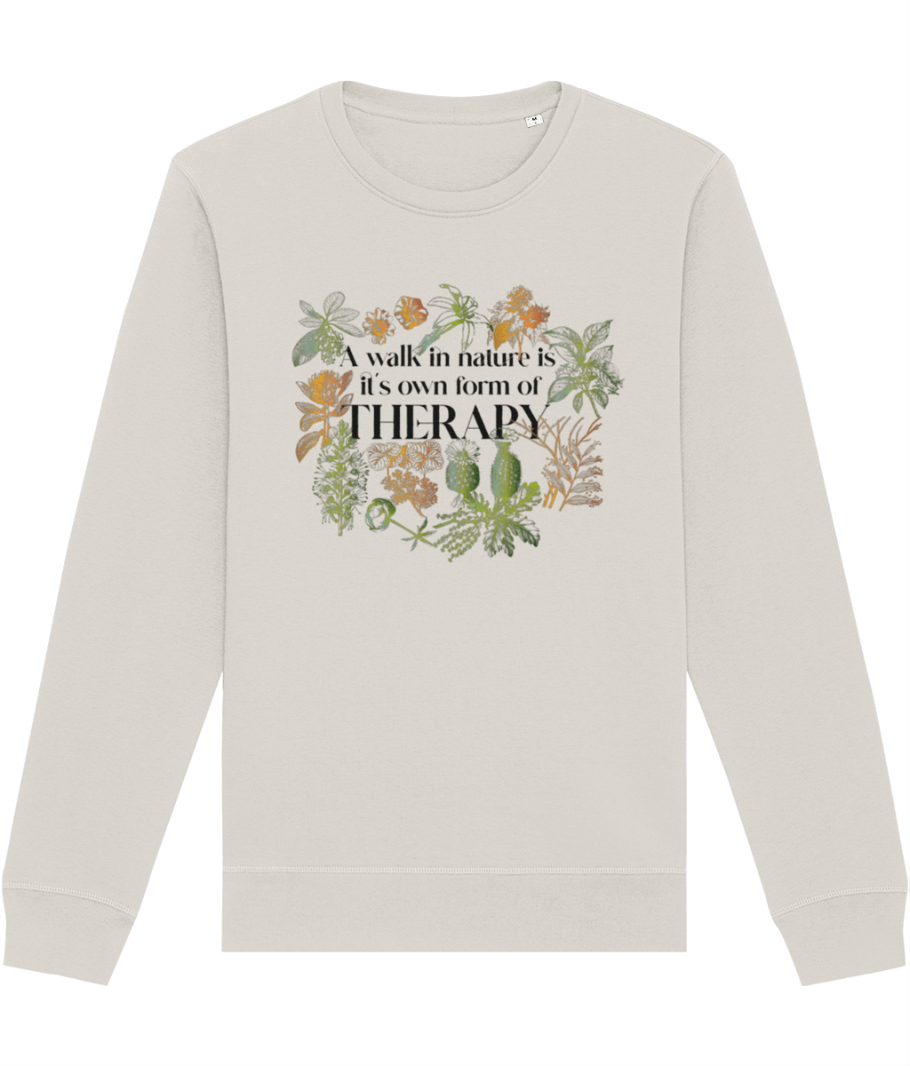 Meditation 'Walk In Nature Therapy' Organic Cotton Sweatshirt - Fun Sweatshirt