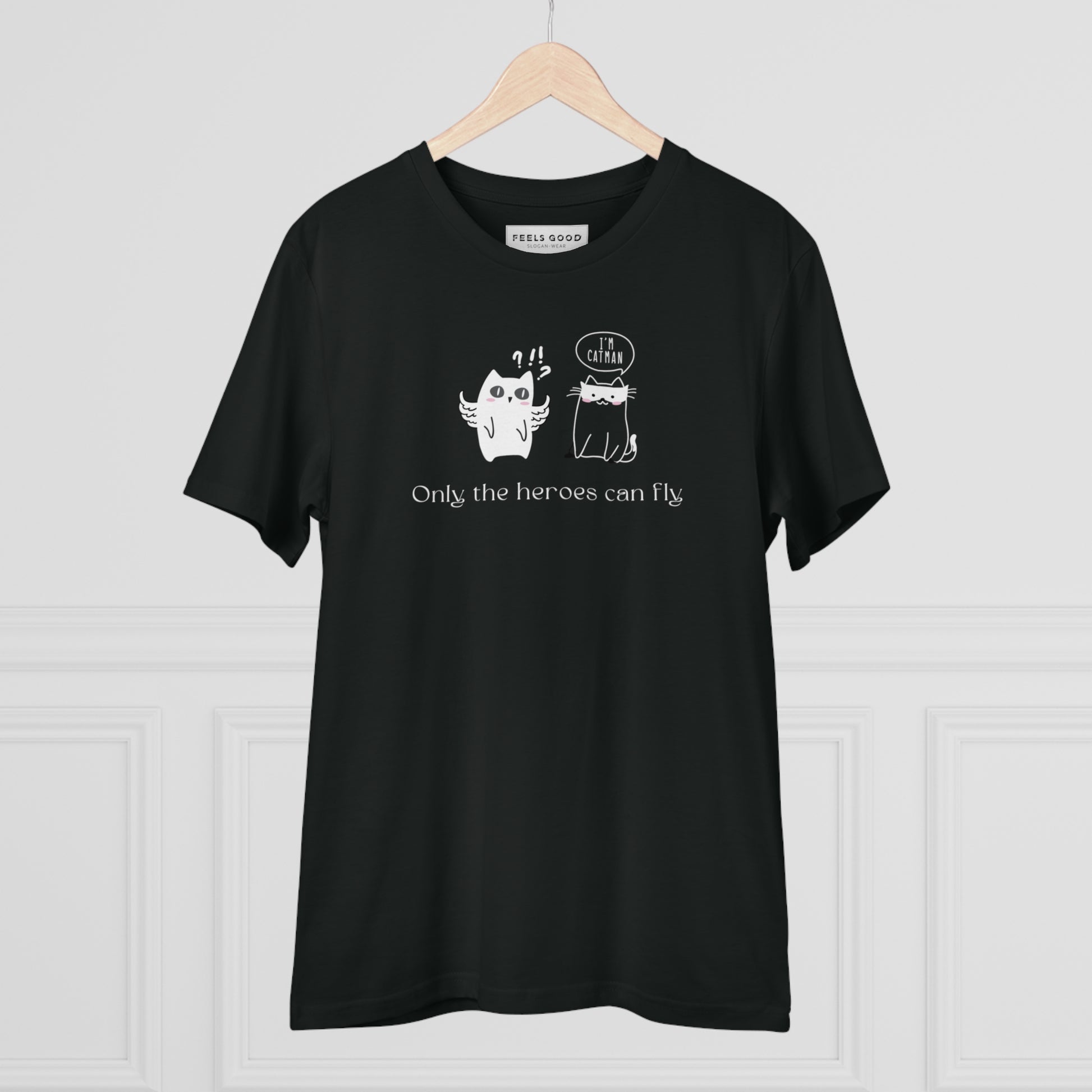 Organic Cotton 'Cat Heroes' Funny Cat T-shirt - Fun Cat T shirt