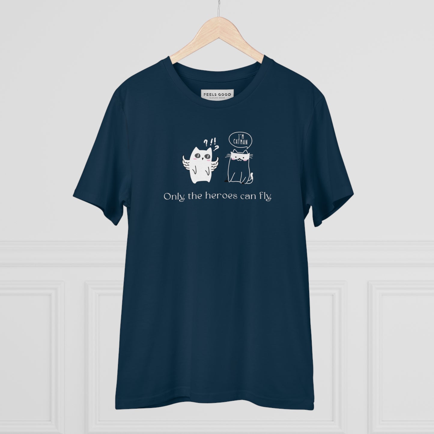 Organic Cotton 'Cat Heroes' Funny Cat T-shirt - Fun Cat T shirt