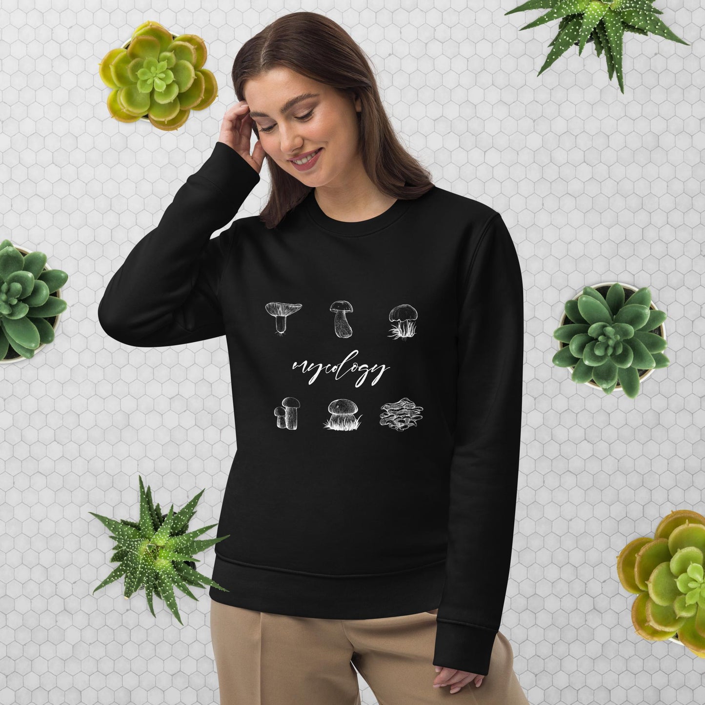 Nature 'Mycology' Mushroom Organic Cotton Sweatshirt - Fun Sweatshirt