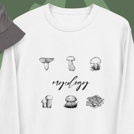 Nature 'Mycology' Mushroom Organic Cotton Sweatshirt - Fun Sweatshirt