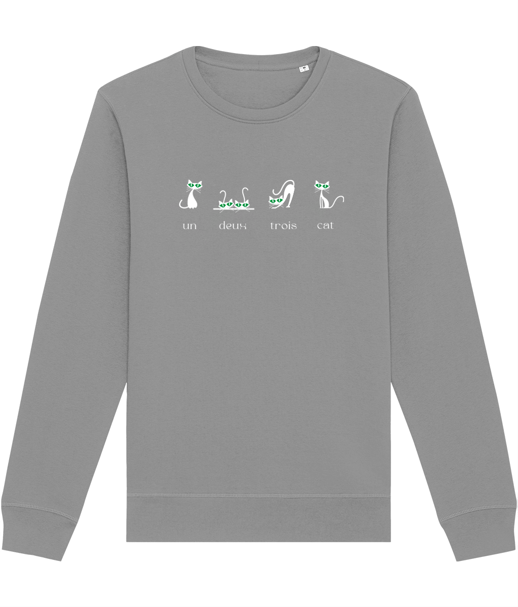 Organic Cotton '4 French Cats' Funny Sweatshirt - Cat Sweatshirt