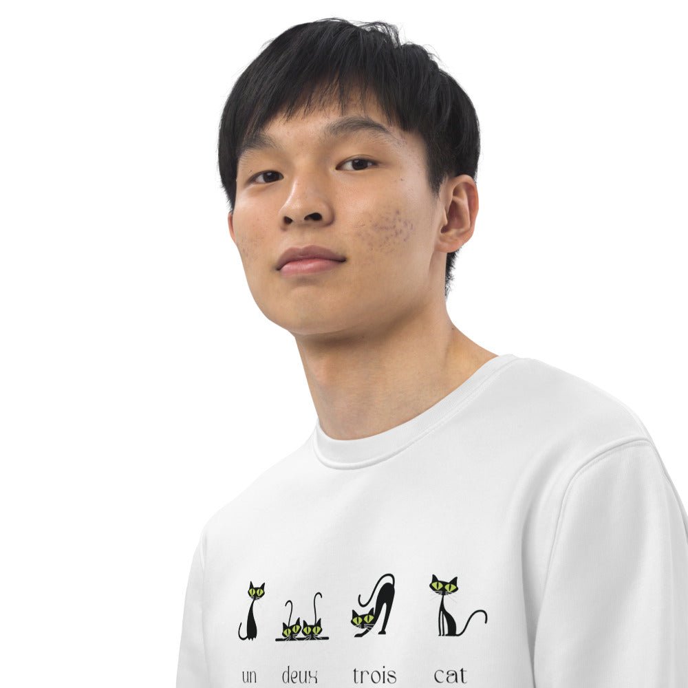 Organic Cotton '4 French Cats' Funny Sweatshirt - Cat Sweatshirt