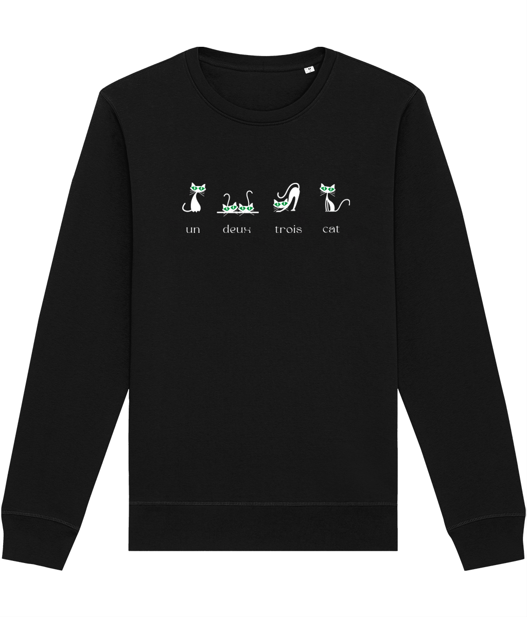 Organic Cotton '4 French Cats' Funny Sweatshirt - Cat Sweatshirt