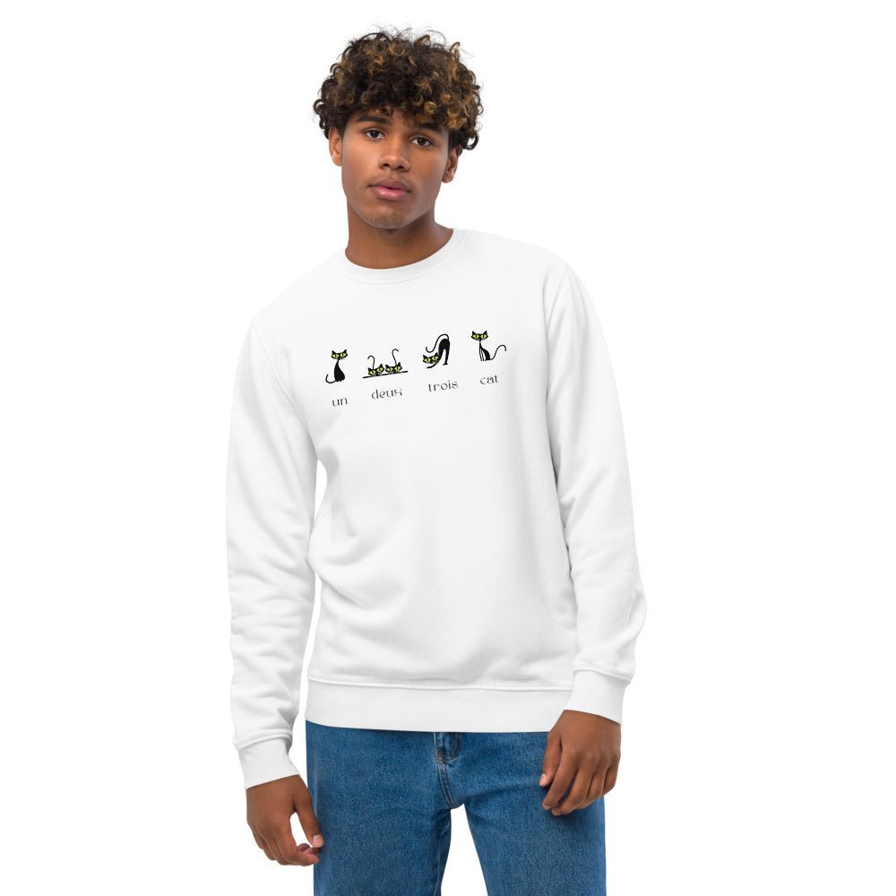 Organic Cotton '4 French Cats' Funny Sweatshirt - Cat Sweatshirt