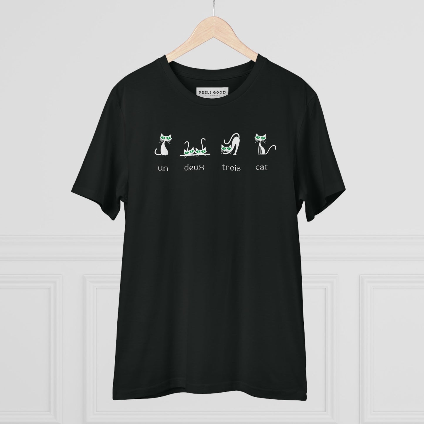 Organic Cotton '4 French Cats' Funny T-shirt - Fun Cat T shirt