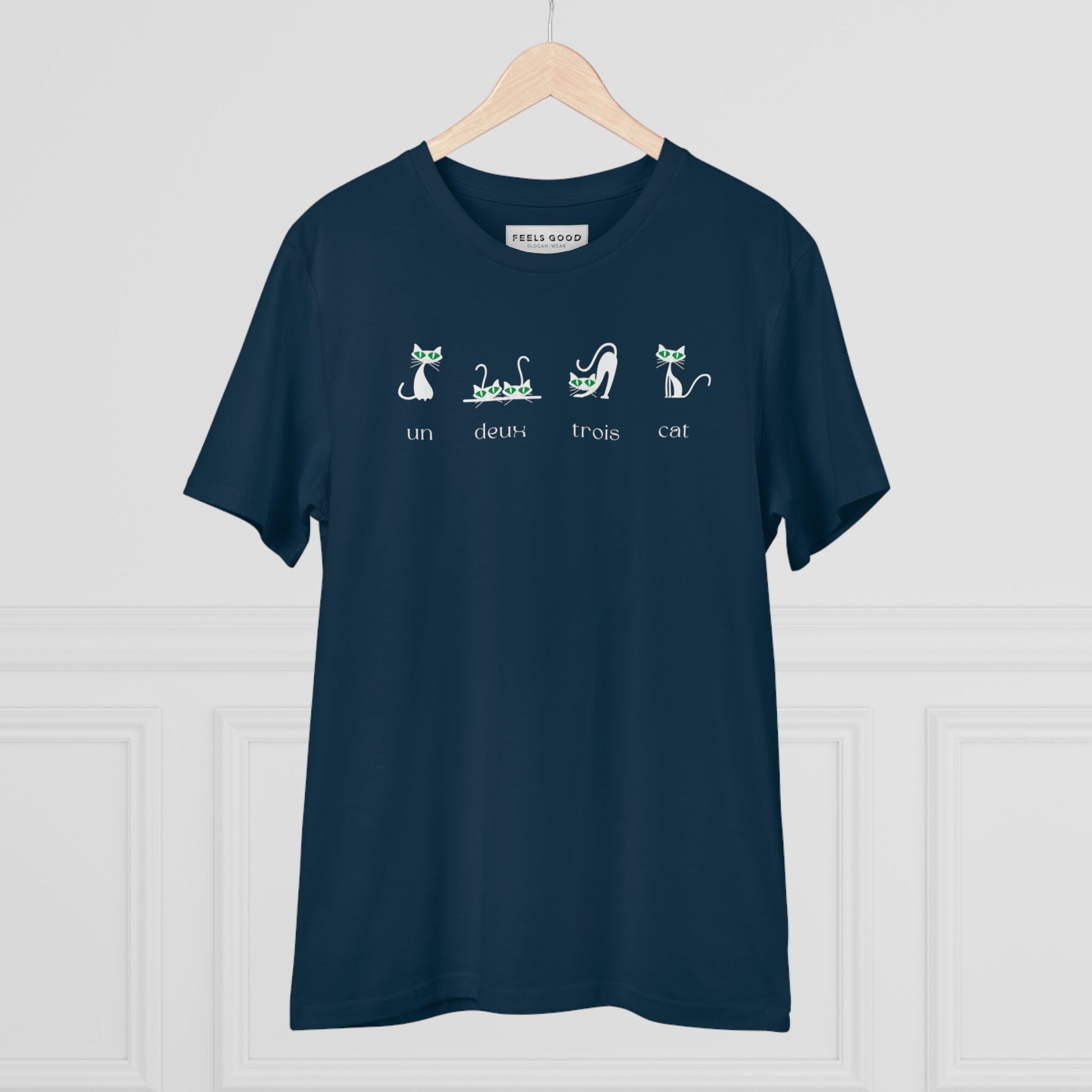 Organic Cotton '4 French Cats' Funny T-shirt - Fun Cat T shirt