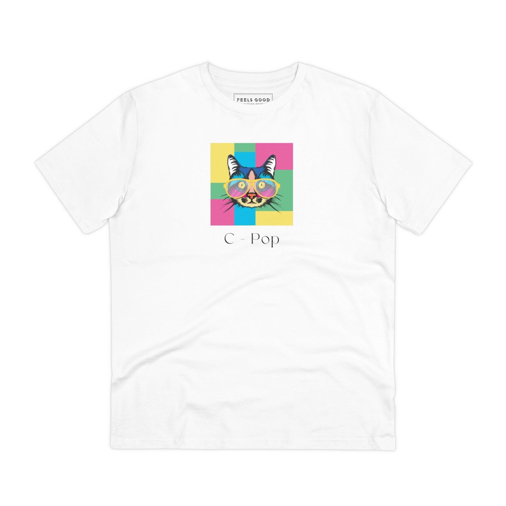 Organic Cotton 'C-Pop' Funny Cat T-shirt - Fun Cat T shirt