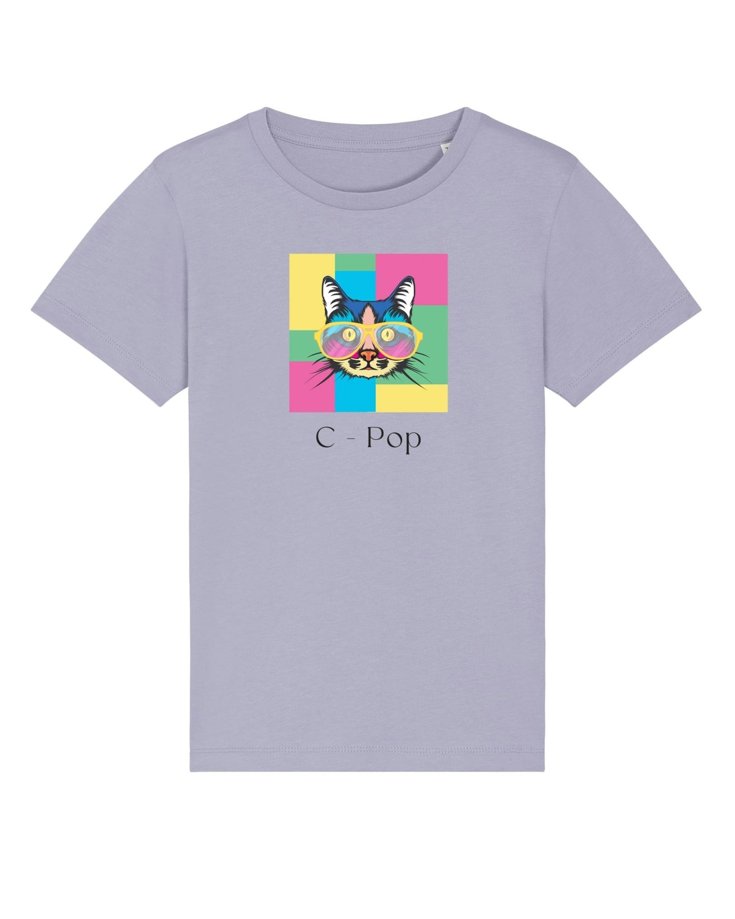 Organic Cotton 'C-Pop' Kids Funny Cat T-shirt - Funny Animal Shirt