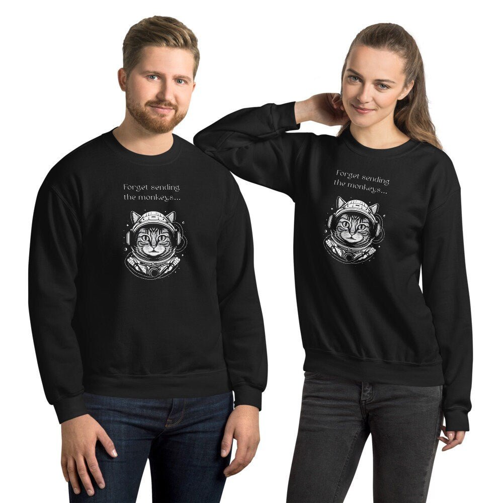 Organic Cotton 'Cat Astronaut' Funny Cat Sweatshirt - Cat Sweatshirt