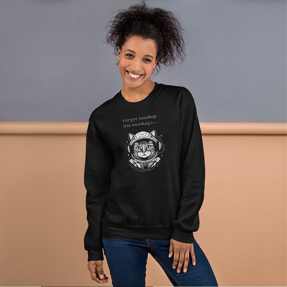 Organic Cotton 'Cat Astronaut' Funny Cat Sweatshirt - Cat Sweatshirt