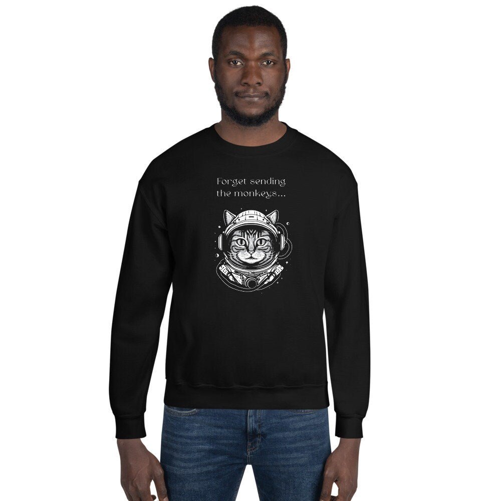 Organic Cotton 'Cat Astronaut' Funny Cat Sweatshirt - Cat Sweatshirt