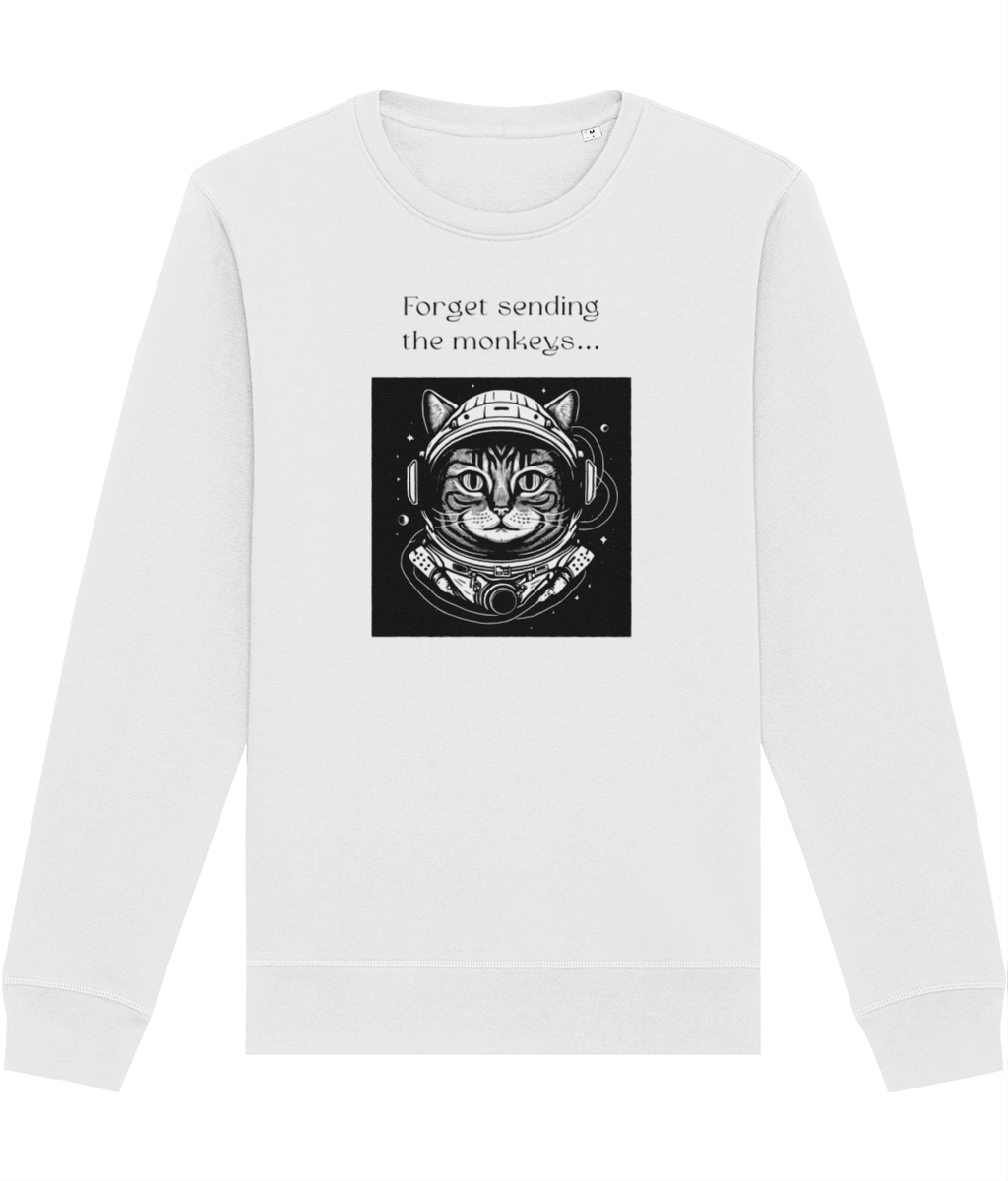 Organic Cotton 'Cat Astronaut' Funny Cat Sweatshirt - Cat Sweatshirt