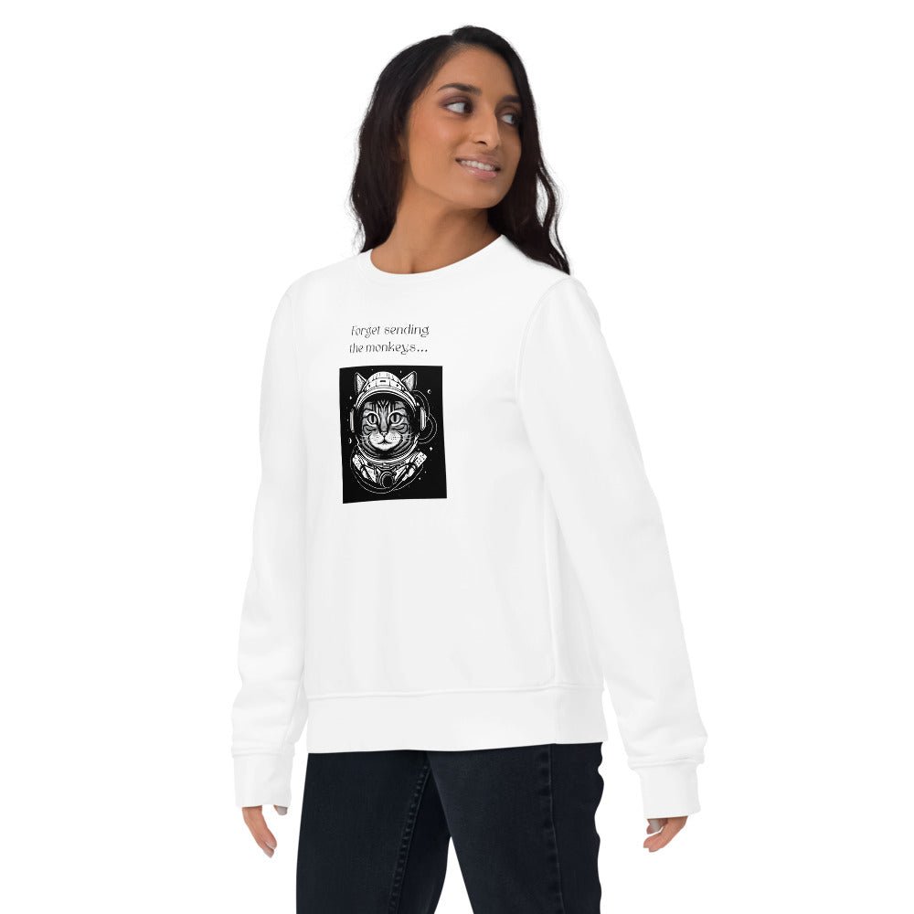 Organic Cotton 'Cat Astronaut' Funny Cat Sweatshirt - Cat Sweatshirt