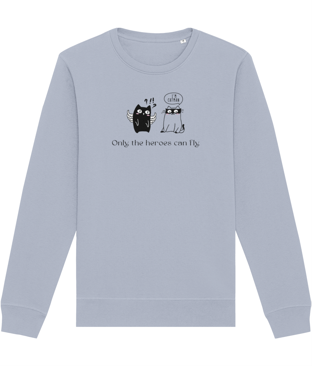 Organic Cotton 'Cat Heroes' Funny Cat Sweatshirt - Cat Sweatshirt