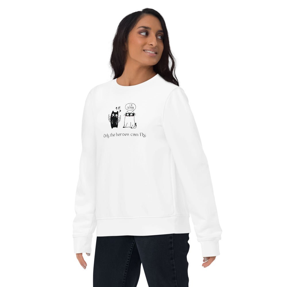 Organic Cotton 'Cat Heroes' Funny Cat Sweatshirt - Cat Sweatshirt